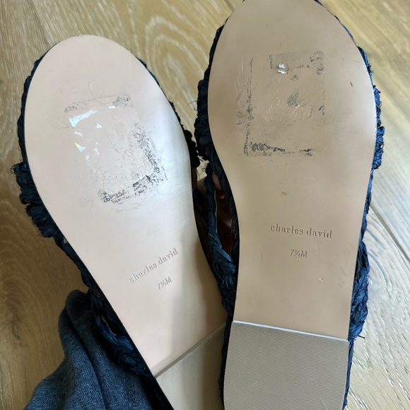 Charles David Black Raffia Women's Sandals - Picture 5 of 5